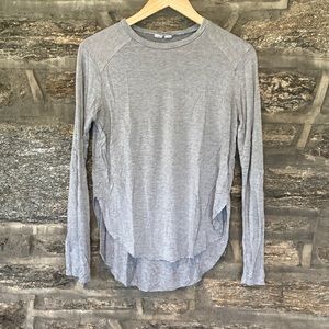 Long sleeves mini striped tee with slits up sides